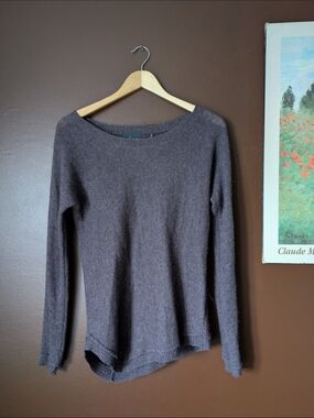 100% Cashmere Dusty Purple Asymmetrical Sweater